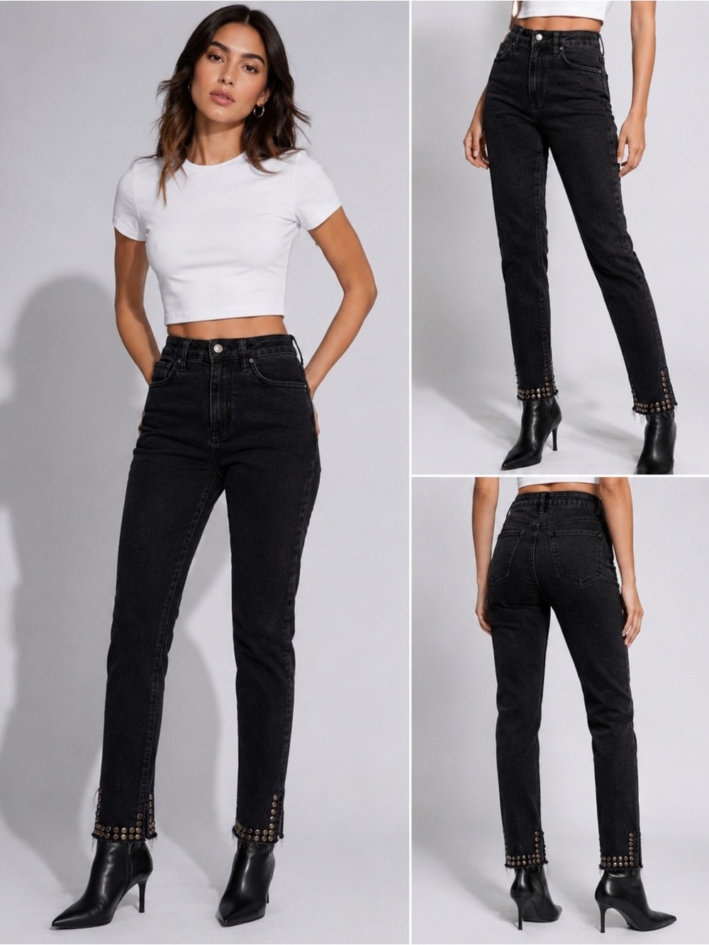 Washed Black Denim Skinny Jeans